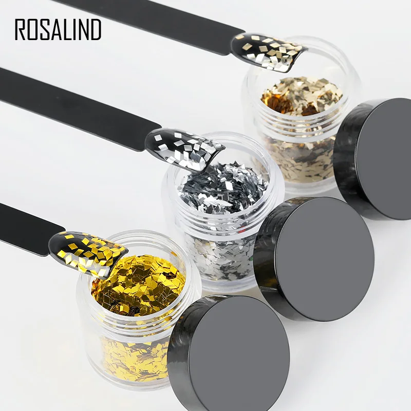 ROSALIND блестящая Пыль для ногтей ромбовидная пудра с пайетками 1 коробка украшения