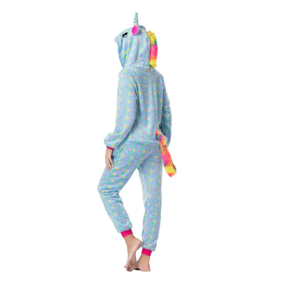 Kigurumi Onesies costumes men women Cosplay Cartoon Five-pointed star unicorn zipper Pajamas Costumes Sleepwear halloween Party |