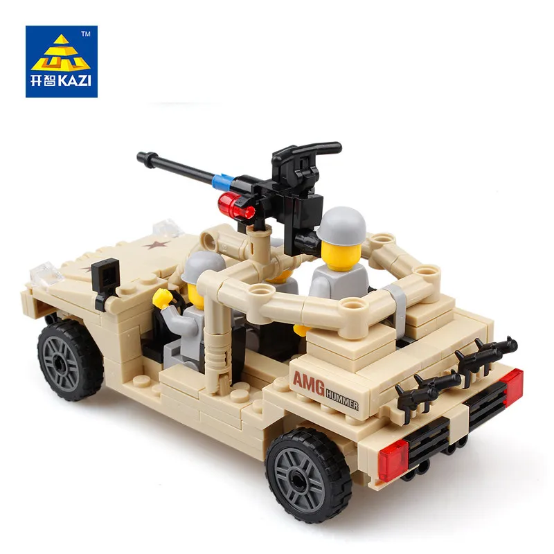 KAZI Military Humvee Model Building Blocks Sets Bricks Brinquedos Intelligent Educational Toys for Children Boy 6+ Ages 252pcs | Игрушки и