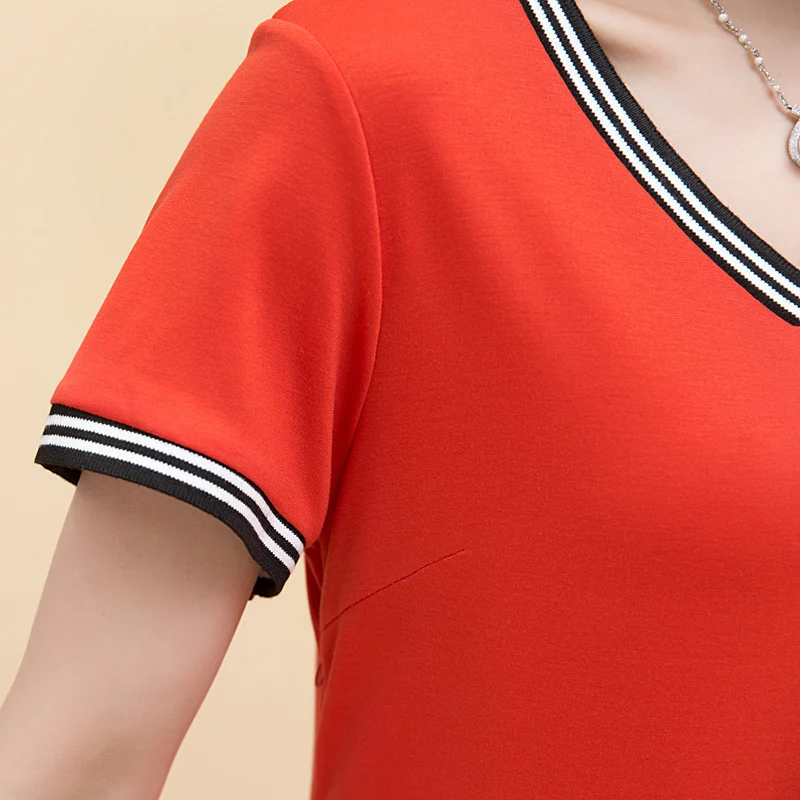 Casual wear women's Republic of Korea fashion dress in the Burgundy stripe decoration Dress Size Dress#723 | Женская одежда