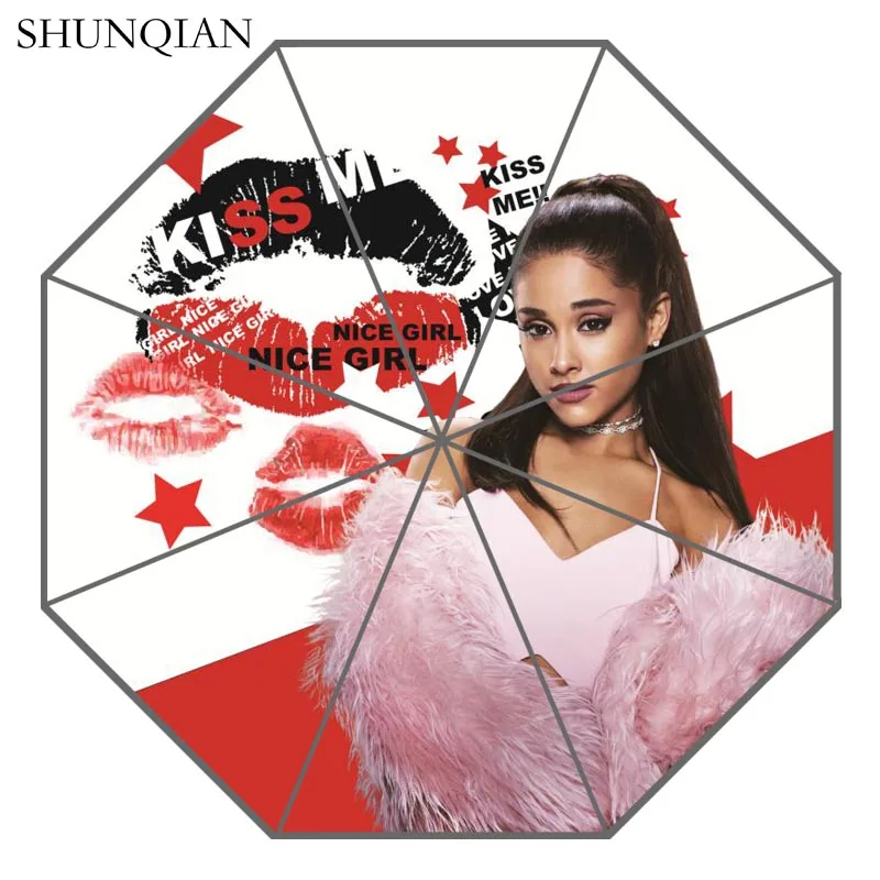 13 P# Ariana Grande Зонт с принтом на заказ складной зонт от солнца и дождя для путешествий неавтоматический декоративный зонт высокого качества - Цвет: 13