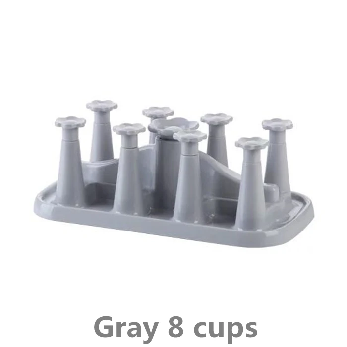 Gray 8 cups Кухня стеллаж для хранения держатель Пластик панель с выемкой крючок Стекло чашка-держатель с водой чашка-держатель сушилка аксессуары для дома - Цвет: Gray 8 cups