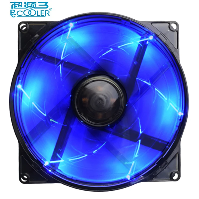 PcCooler 12 см чехол для компьютера Вентилятор охлаждения светодиодный 4pin синий ШИМ вентилятор тихий 120 мм светодиодный светильник корпус ПК бесшумный вентилятор