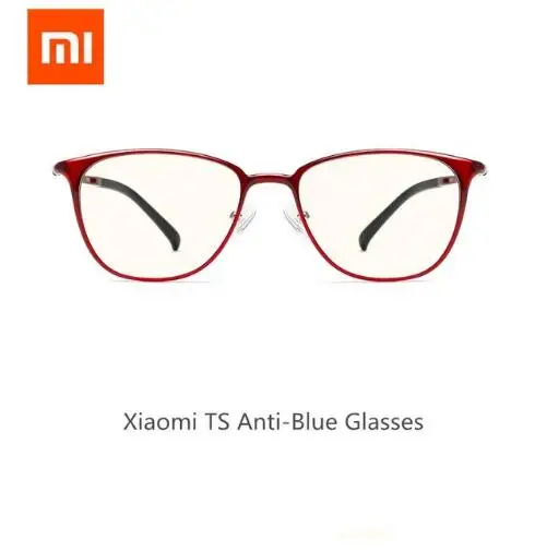 red Xiaomi Mijia TS анти-голубые лучи стеклянные очки анти-голубое стекло УФ-защита для глаз для мужчин и женщин игровой телефон/компьютер/игра - Цвет: red