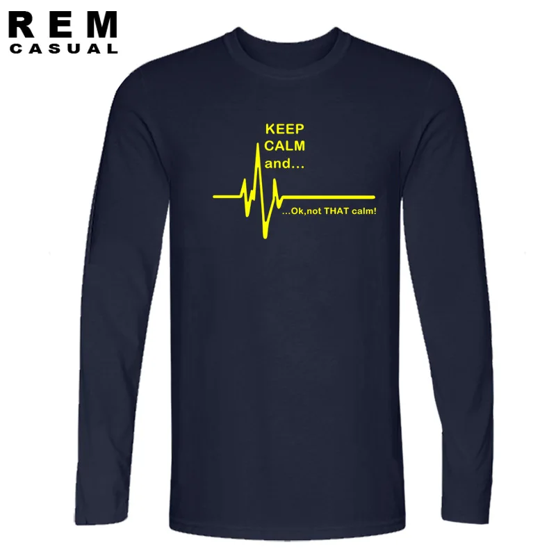 Футболка мужская с надписью Keep Calm and...Not That Funny EKG сердечный ритм медсестра