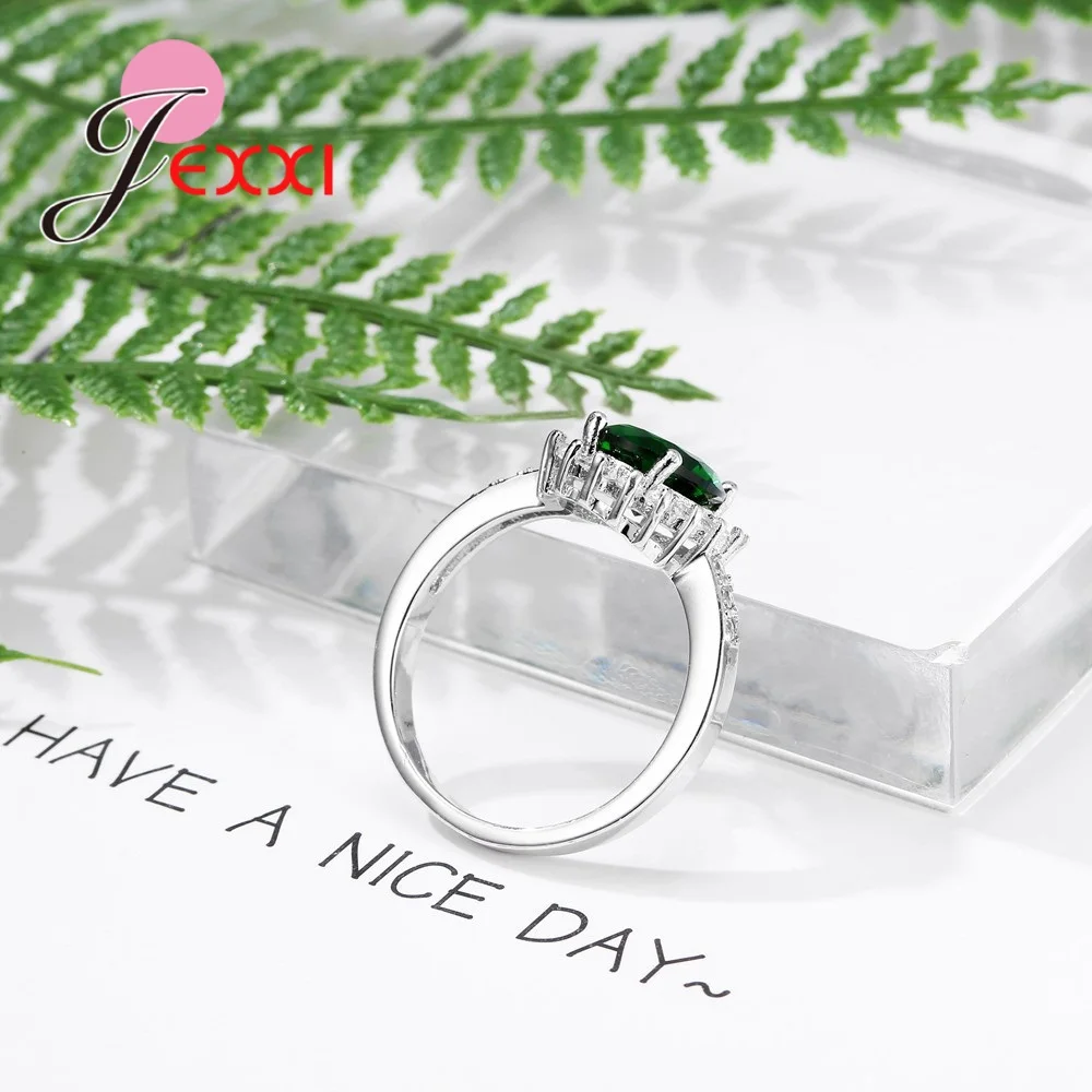 Женское кольцо из серебра 925 пробы с фианитом|rings for weddings|sterling silver engagement ringscrystal ring |