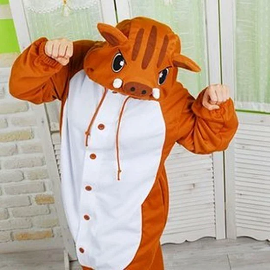 Модная Пижама комбинезон с животными мягкая дышащая и удобная Kugurumi милый дикий
