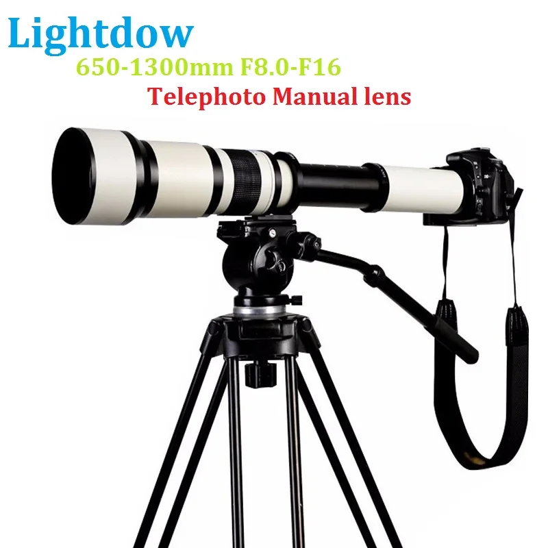 Световое кольцо Lightdow 650 1300 Супер телефото ручной зум объектив + адаптер T2 для