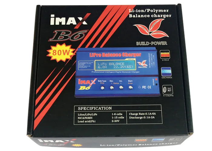 imax B6 B6AC Battery Balance Charger 80W 6A LCD Display Li-ion Polymer Ni-MH | Электроника