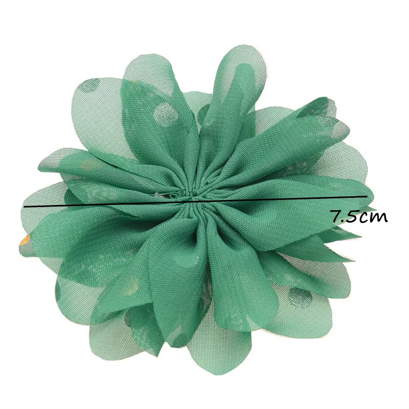 24 шт. шифоновые пышные цветы с золотистым принтом сделай сам цветок для волос