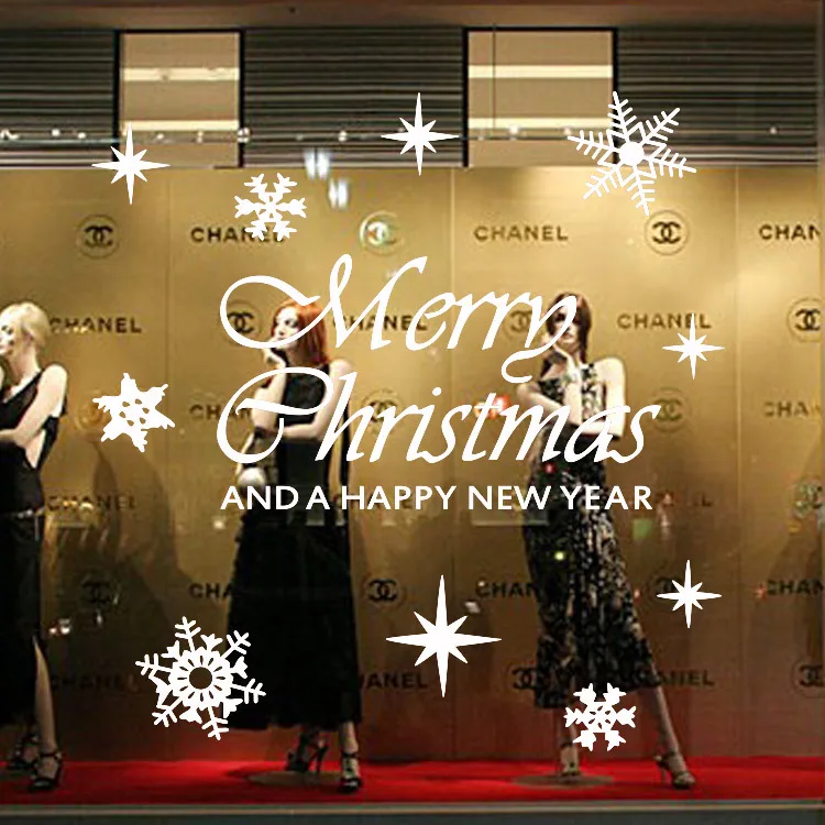 2019 Новогодняя домашняя Настенная Наклейка с надписью &quotMerry Christmas&quot для комнаты
