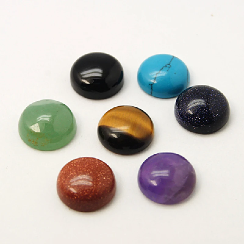 

Pandahall Semi-precious Stone Cabochons for jewelry DIY making, Half Round, Dome, Mixed Color, 12x4.5~5.5mm