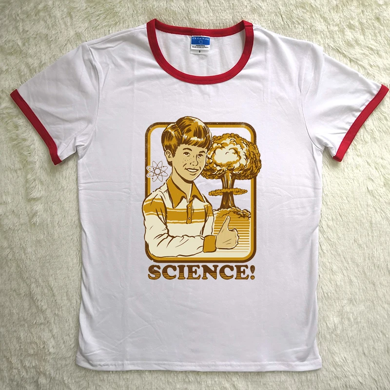 Hillbilly J-101 New summer short-sleeved white science printing Teefemale cotton temperament thin student casual T-shirt top | Женская