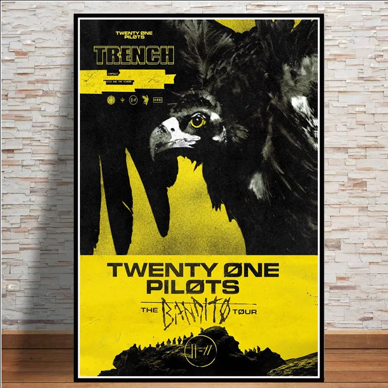 Twenty One Pilots рок-музыкальная группа Тренч Тур постер печать на стену Искусство Современная живопись настенные картины для гостиной домашний декор - Цвет: Синий