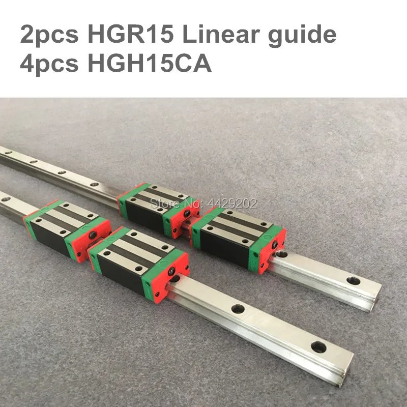 2 шт. линейная направляющая HGR15 1100 1200 1500 мм с 4 линейных блоков перевозки HGH15CA/HGW15CA CNC