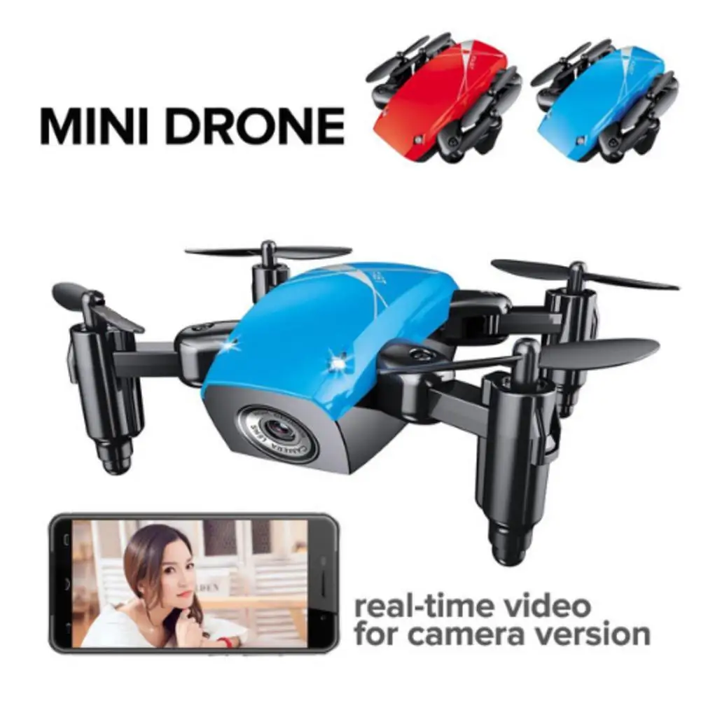 Мини беспилотные летательные аппараты с Камера Дрон HD складной WiFi FPV RC Квадрокоптер с режимом headless удержания высоты и S9 Микро Карманный селфи-Дрон