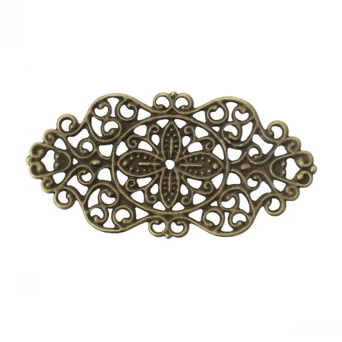 

DoreenBeads Embellishment Findings Antique Bronze Flower Pattern 4.5cm x 2.3cm,100PCs