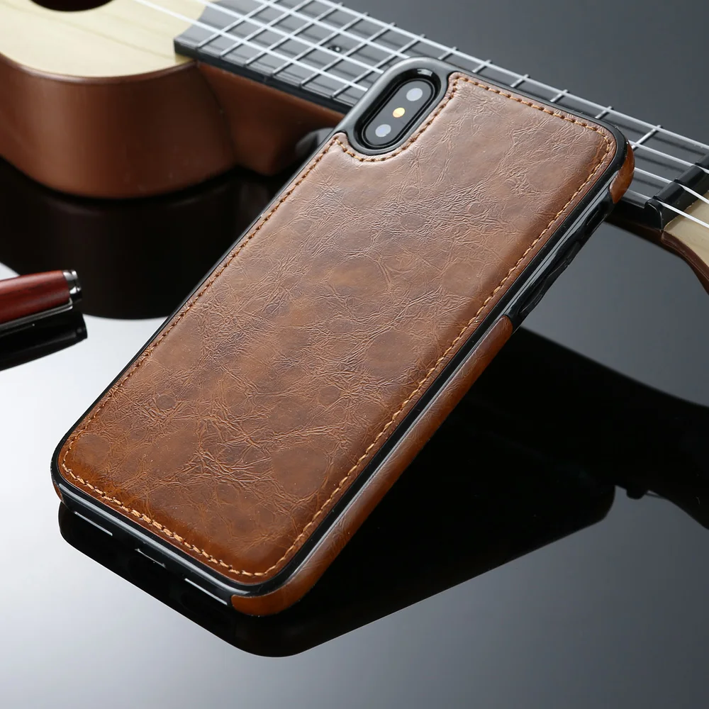 Винтажный чехол из искусственной кожи для iPhone X XS XR Max автомобильная магнитная