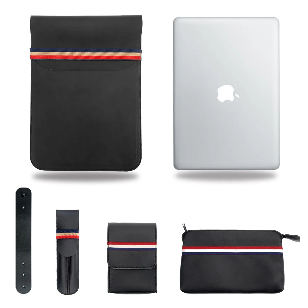 5 в 1 комплект роскошная сумка для ноутбука из искусственной кожи Macbook Air Pro retina 11 12