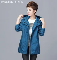 spring autumn casual womens coat female windbreaker middle age women clothing