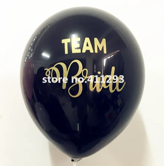 12 шт./лот Команда Невеста шар куры партия черный белый розовый Шарики с золотой