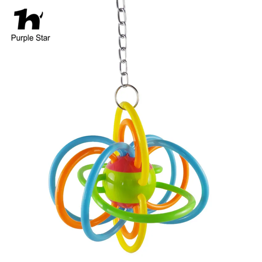 Фиолетовый звезда попугай силиконовый мяч качели подвесная клетка кулон Декор