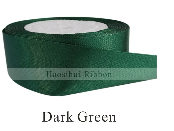 dark green 5/"(15 мм) 25 ярдов/LotWedding атласные шелковые ленты односторонние ленты подарочная упаковка кружева DIY Аксессуары 32 Цвета - Цвет: dark green