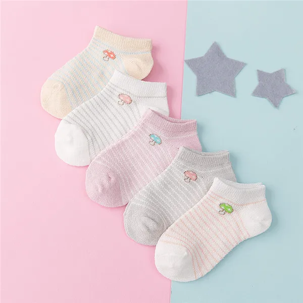 SS19-013 5 пар в партии; Новинка года; Детские хлопковые носки. Милые дышащие сетчатые носки с героями мультфильмов для маленьких мальчиков и девочек. Летняя одежда для От 1 до 12 лет - Цвет: SS19-013
