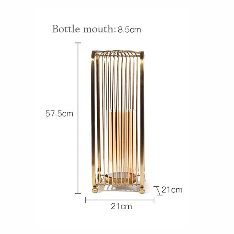 57.5CM Floor Vases Напольные вазы, Европейская металлическая Золотая ваза для цветов, геометрическая форма, дорожный полый держатель для цветов для дома/Свадебные украшения подарки G039 - Цвет: 57.5CM Floor Vases