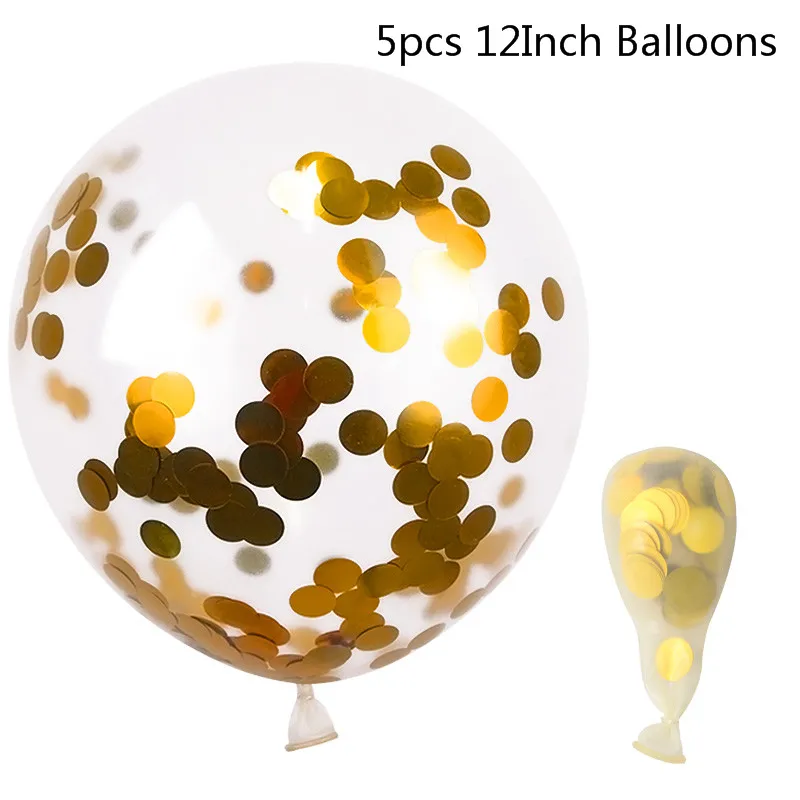 5pcs gold Воздушный шар с днем рождения, воздушные шары, палочка, подставка, шар, для дня рождения, декор для детей, взрослых, арка, настольный шар, аксессуары, Свадебный декор - Цвет: 5pcs gold