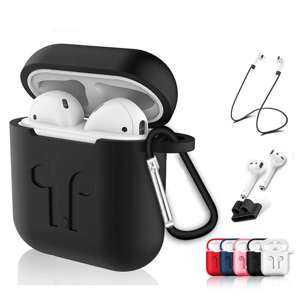 Мягкий силиконовый чехол для беспроводных Bluetooth наушников Apple защитный Airpods