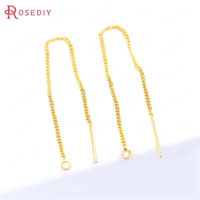 24K Gold Color 33992) 6 шт 95 мм 24K золото цвет латунь кисточка цепь шпилька серьга линия подключения цепи Высокое качество Diy ювелирных изделий Аксессуары - Цвет: 24K Gold Color