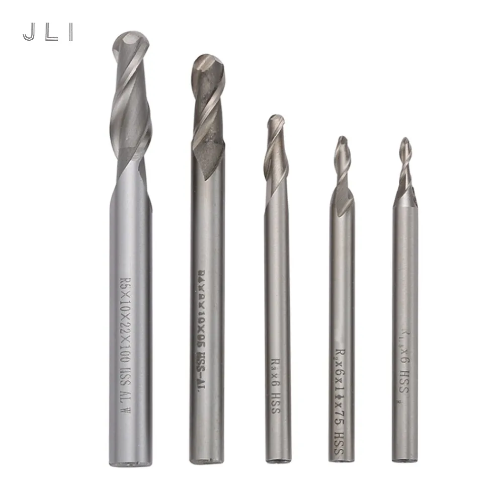 5pcs/set JLI R1.5/2/3/4/5mm Milling Cutter 2 Flute Lathe Straight Shank Tools HSS Carbide End Mill CNC Bit | Инструменты