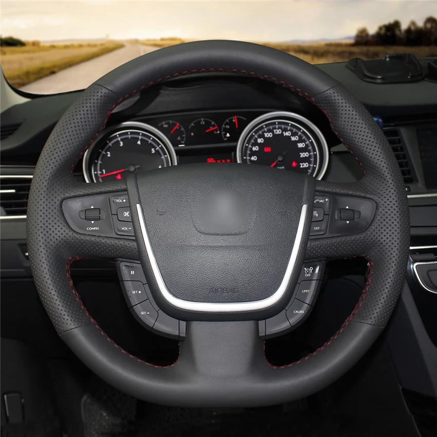 MEWANT черный искусственный кожаный чехол рулевого колеса автомобиля для peugeot 508