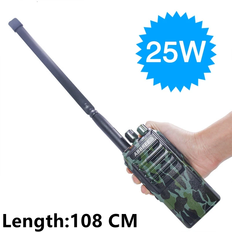 Camo 108cm Antenna Abbree AR-25W рация 4000 мАч батарея UHF 400-480 МГц выходная мощность 25 Вт 10 Вт 5 Вт 10 км Диапазон+ тактическая антенна двухстороннее радио - Цвет: Camo 108cm Antenna