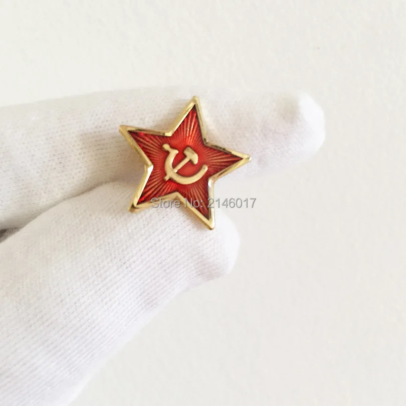 10 шт. Россия красная звезда Молот серп эмблемы-шпильки на лацкан брошь коммунизма СССР булавка холодная война сувенир значок 20 мм
