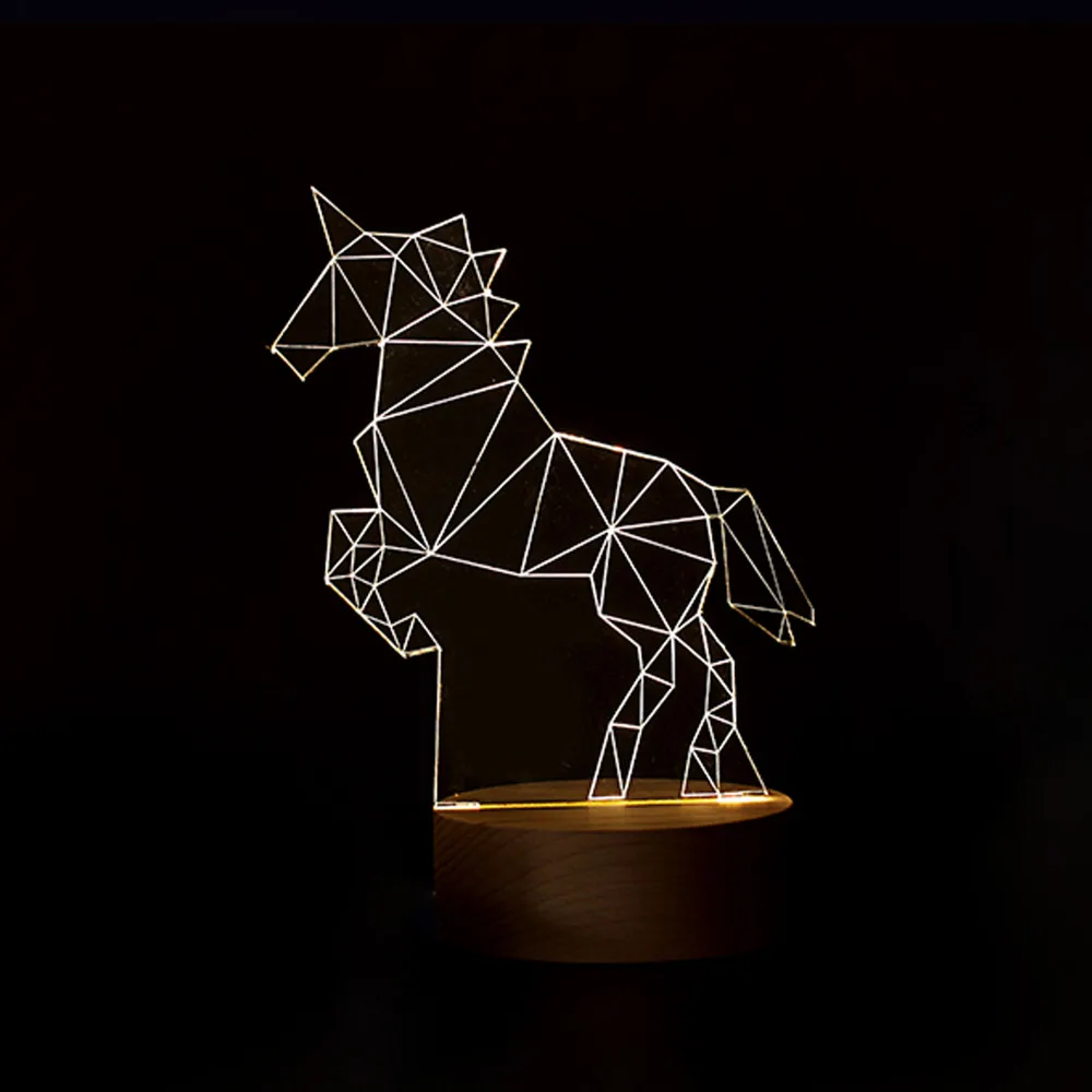 Светильник единорог ночной ing Новое поступление 2019 3D LED креативные подарки Ночной