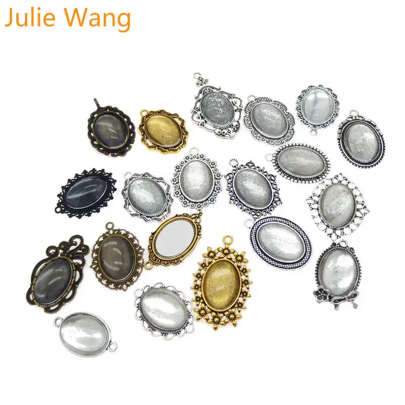 Julie Wang 10 комплектов в случайном порядке отправляется ассортименте Овальный 25x18 мм