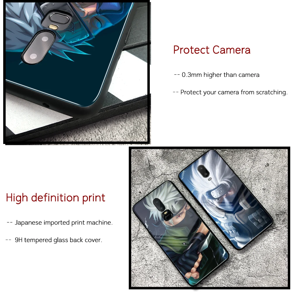 Чехол для Oneplus 7 pro Kakshi Glass back cover naruto 6t coque for 1 + 5 5t 6 | Мобильные телефоны и аксессуары