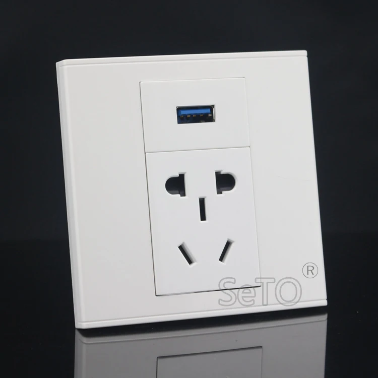 SeTo 86 Тип 3 0 HDMI разъем + пять отверстий питания розетка настенная пластина Keystone