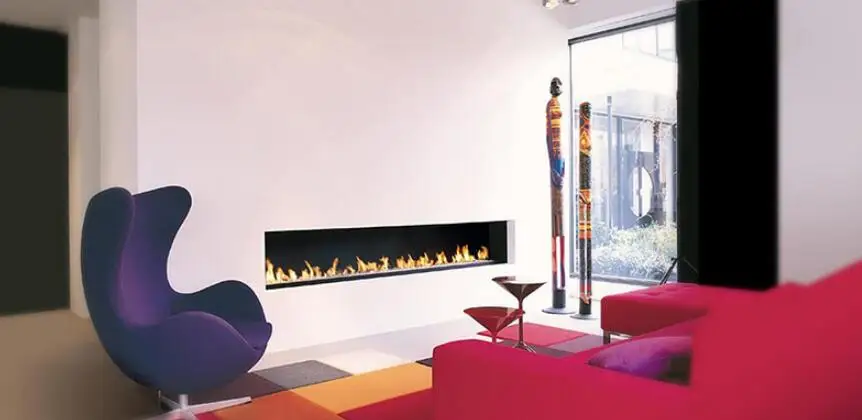 

Inno-Fire 36 inch silver or black real fire RS485 RS232 dry contact intelligent smart bioethanol fireplace insert