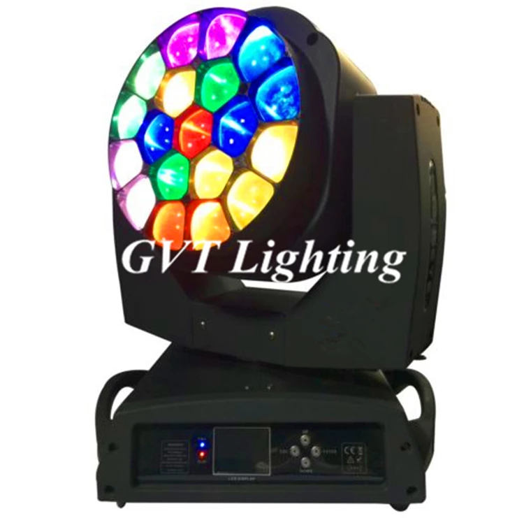 4 шт./лот большой пчелиный глаз Led Moving Head Beam Wash Light AC 110V 240V Zoom функции 19*15W RGBW в 1