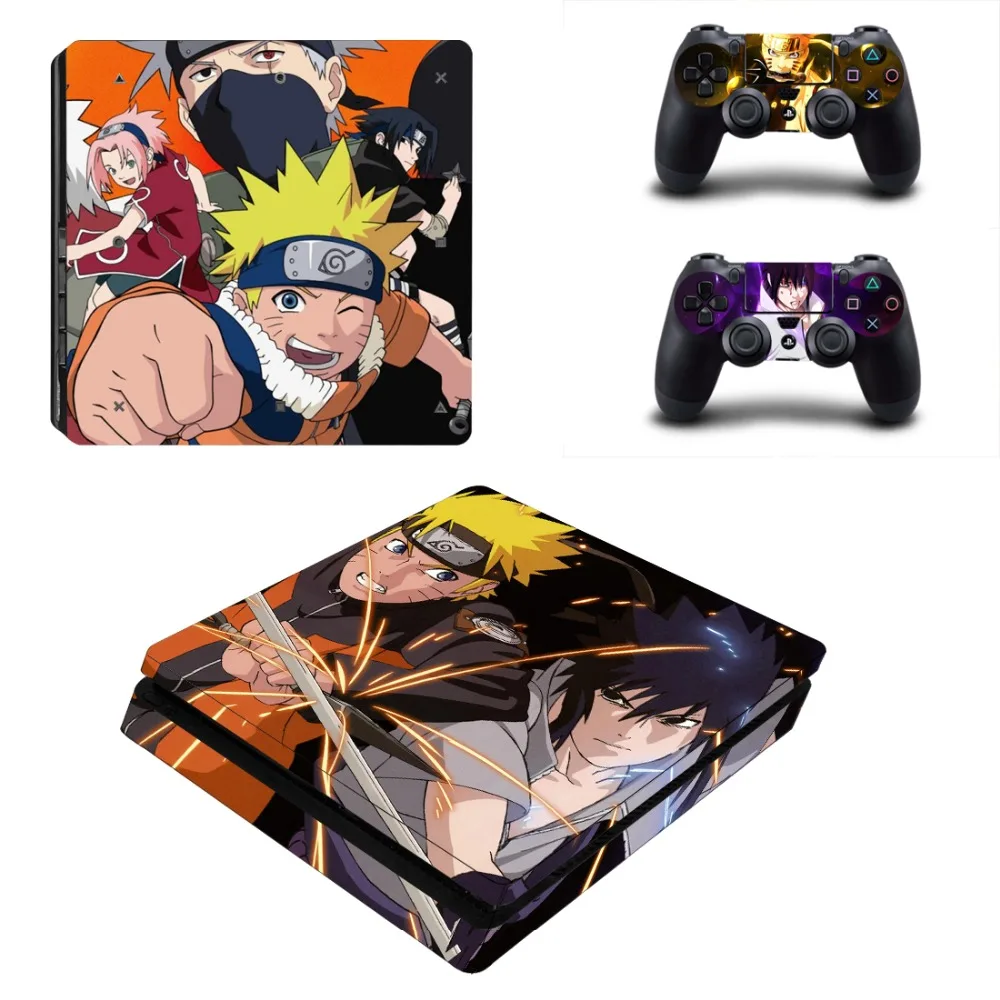 Виниловая наклейка Аниме Наруто Boruto PS4 Slim Skin для консоли Sony Playstation 4 и 2 контроллера