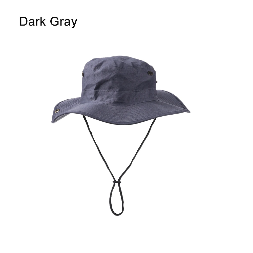 Dark Gree Новинка, хит, военная Панама, сафари, Boonie, солнцезащитная Кепка, летняя, мужская, женская, камуфляжная, Панама, с нитью, рыбацкая Кепка - Цвет: Dark Gree