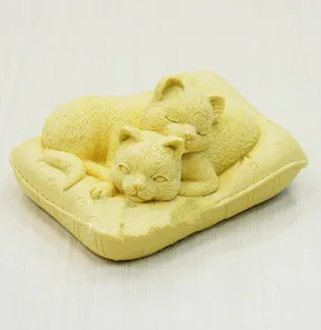 

3D Handmade soap mould silica gel Cat Craft Art Making Tool Cake Baking Silicone Soap Mold