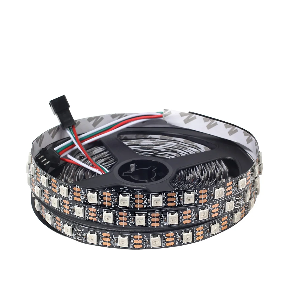 WS2812B Светодиодные ленты 30/60/144 Пиксели 1 M/2 M/3m/5 M DC5V пикселей Светодиодные ленты 5050 SMD встроенный WS2812 IC IP30/IP65/IP67
