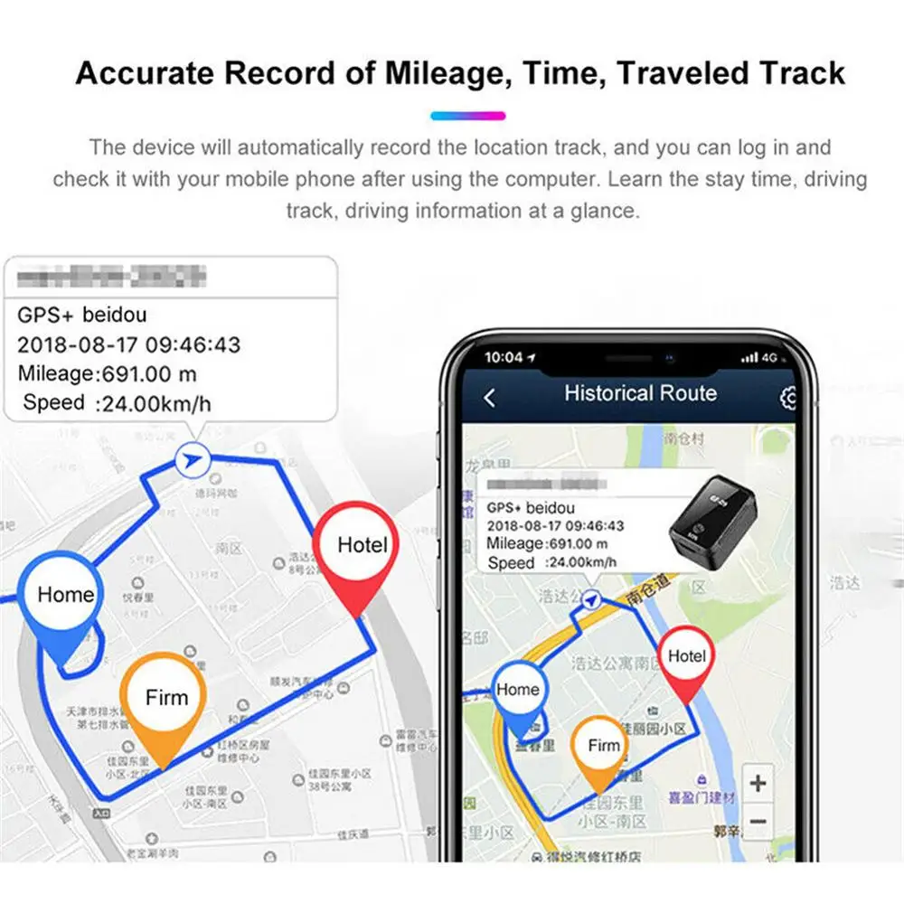 Мини GPS трекер для автомобиля локатор приложение контроля противоугонных