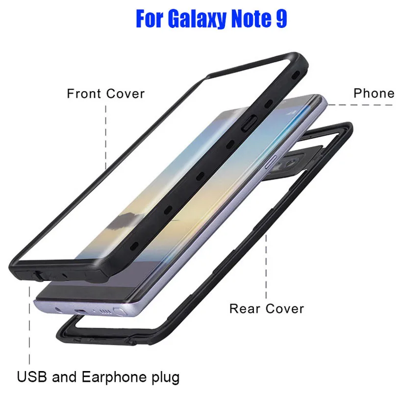 Original RedPepper Dot Style IP68 Waterproof Case For Samsung Galaxy Note 9 Note9 Diving Underwater PC + TPU Armor Cover Capa |