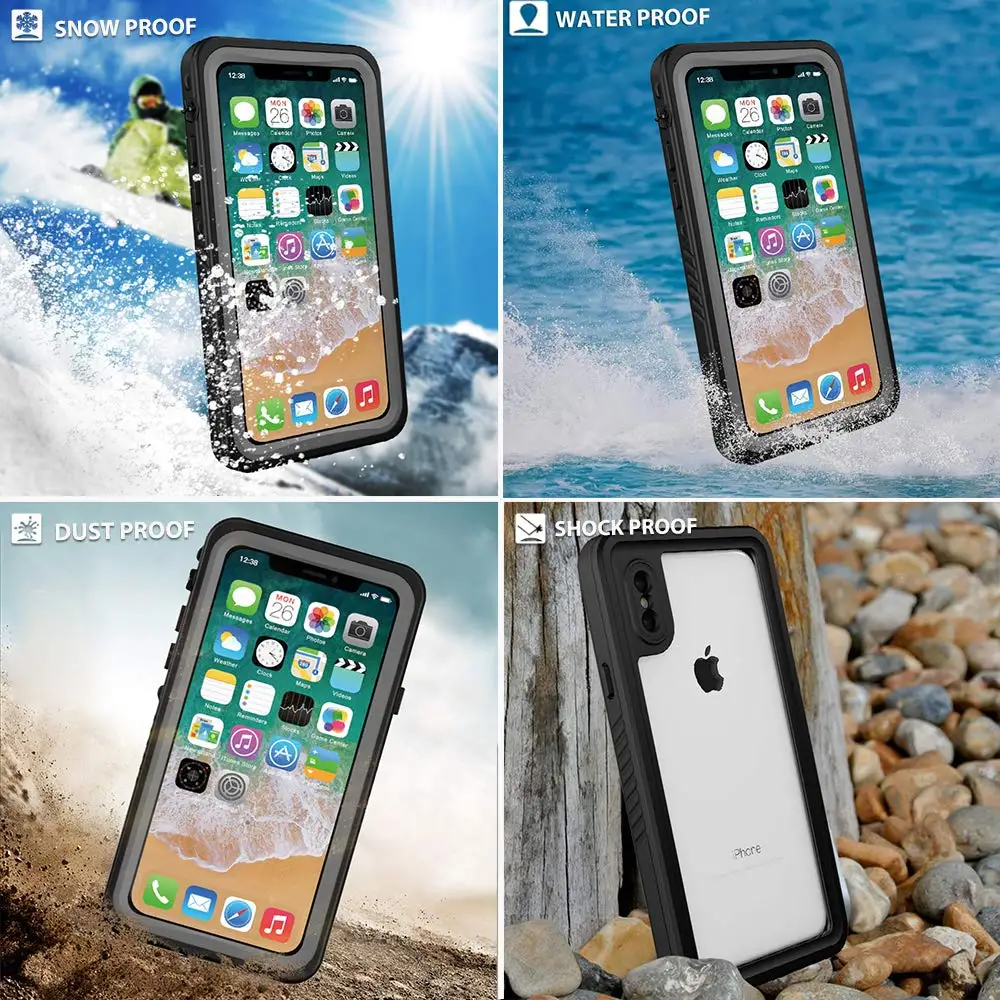 Для iPhone Xs Max водонепроницаемый чехол премиум класса MetaI сделано IP68 полноразмерный