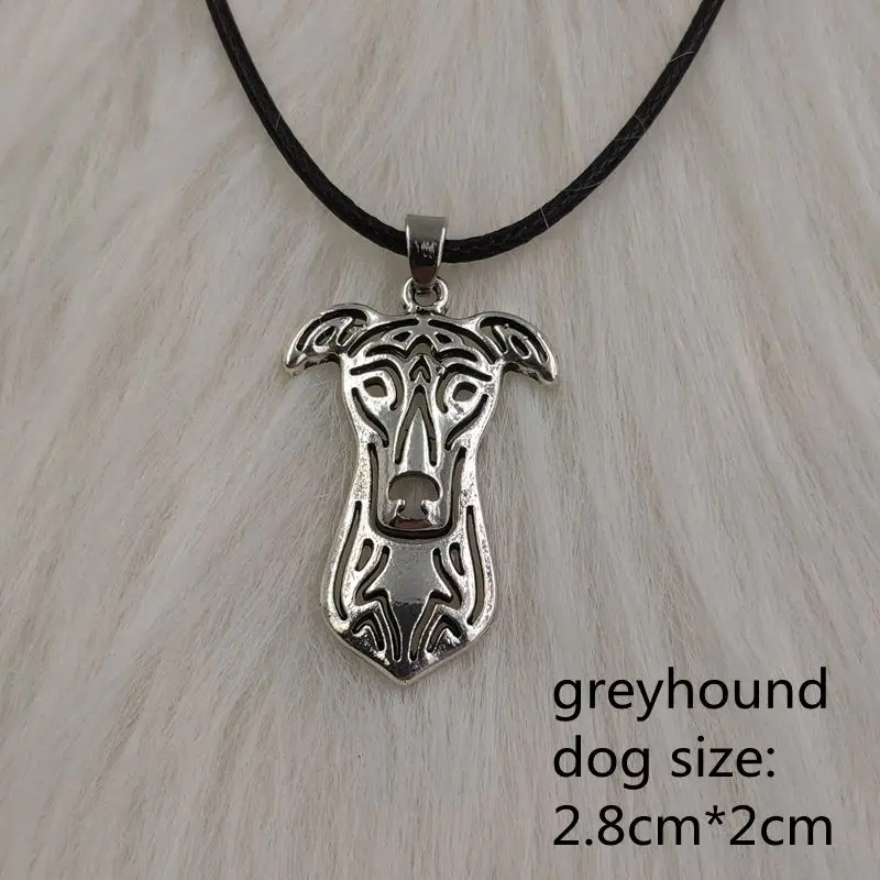 greyhound Веревочное ожерелье с подвеской в виде собаки, в ретро стиле, античное серебро, Ротвейлер, Basenji, ювелирные изделия для женщин, мужчин, панк, милые, новая мода - Окраска металла: greyhound